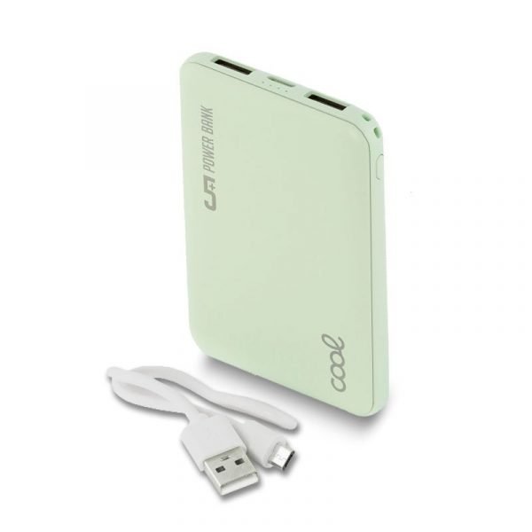 bateria externa power bank 5000 mah cool leather verde