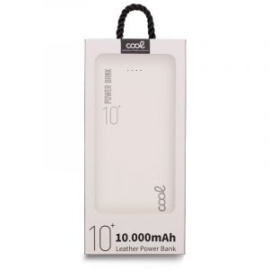 bateria externa universal power bank 10000 mah 2 x usb 21a cool leather blanco 1