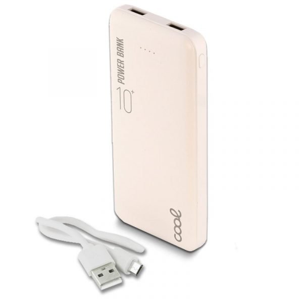 bateria externa universal power bank 10000 mah 2 x usb 21a cool leather blanco