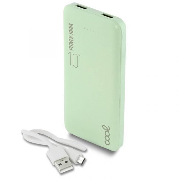 bateria externa universal power bank 10000 mah 2 x usb 21a cool leather verde