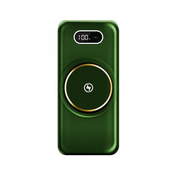 bateria externa universal power bank 10000 mah qi carga inalambrica 4 conexiones verde 2