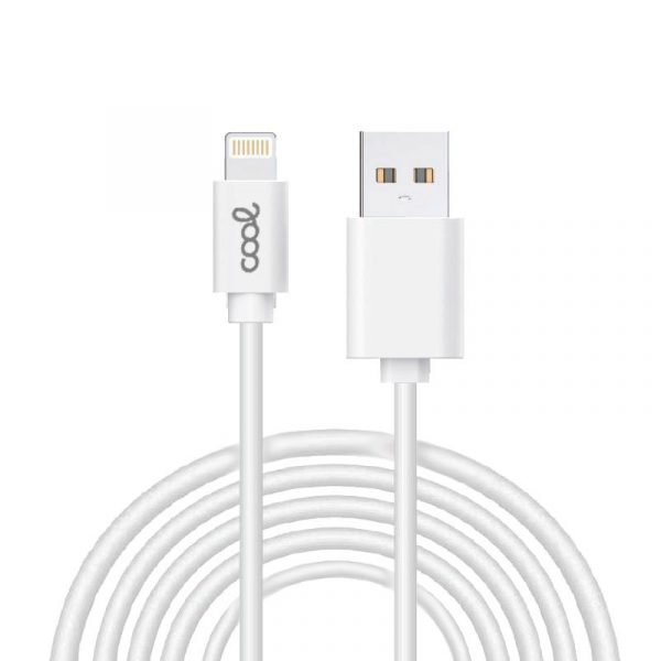 cable usb compatible cool lightning para iphone ipad 3 metros blanco