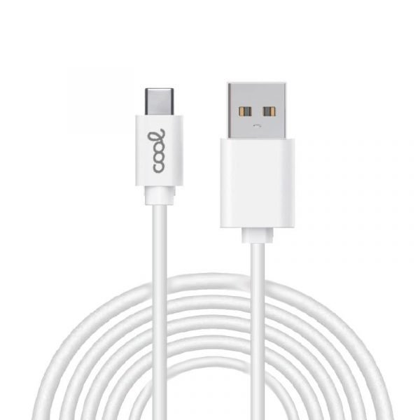 cable usb compatible cool universal tipo c 3 metros blanco 24 amp