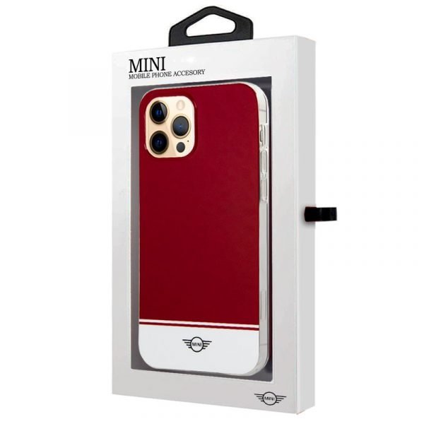 carcasa cool para iphone 12 pro max licencia mini cooper rojo
