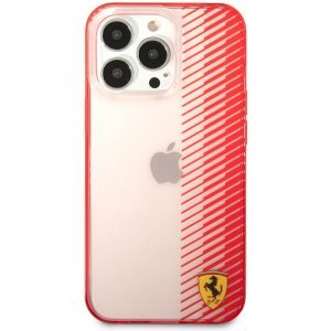 carcasa cool para iphone 13 pro licencia ferrari transparente rojo 2