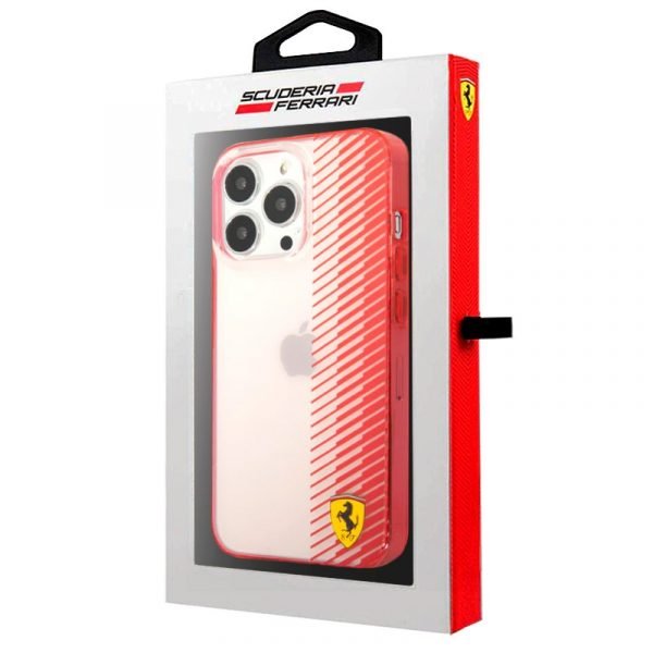 carcasa cool para iphone 13 pro licencia ferrari transparente rojo