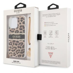 carcasa cool para iphone 13 pro licencia guess leopardo colgante 1