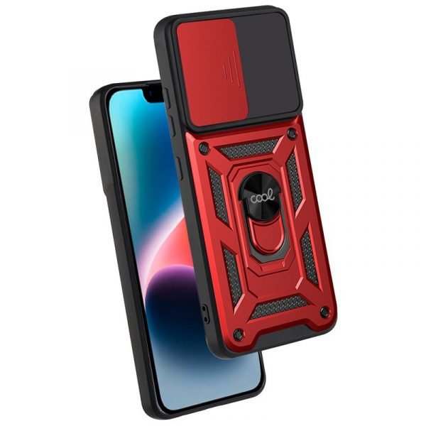 carcasa cool para iphone 14 plus hard ring rojo 2