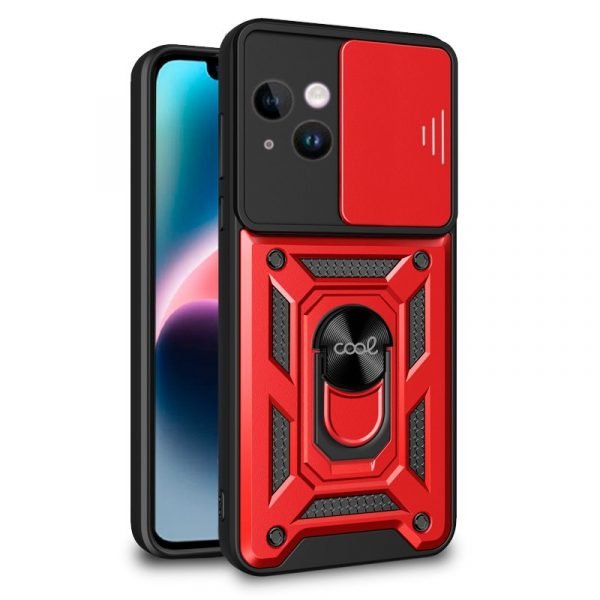 carcasa cool para iphone 14 plus hard ring rojo