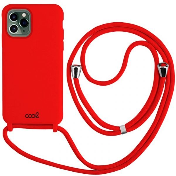 carcasa cool para iphone 14 pro cordon liso rojo