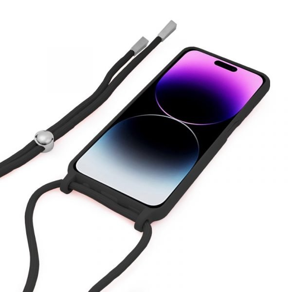 carcasa cool para iphone 14 pro max cordon liso negro 1