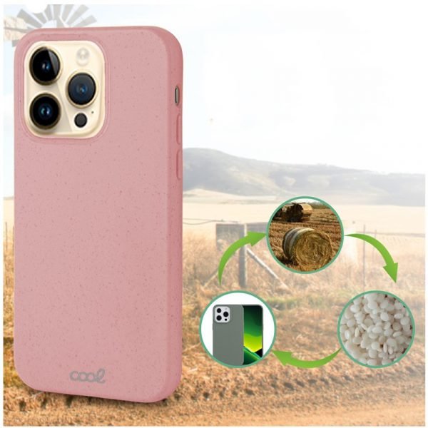 carcasa cool para iphone 14 pro max eco biodegradable rosa 1