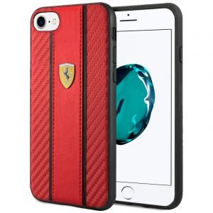 carcasa cool para iphone 6 7 8 se 2020 se 2022 licencia ferrari piel rojo 1