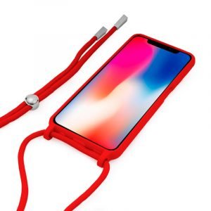 carcasa cool para iphone x iphone xs cordon liso rojo 1