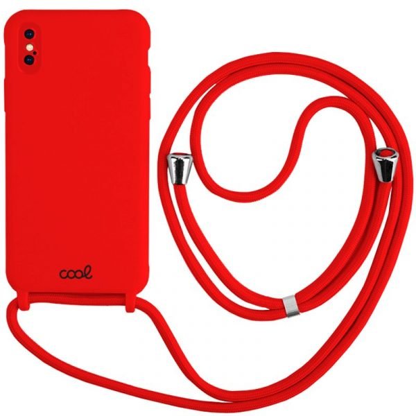 carcasa cool para iphone xs max cordon liso rojo