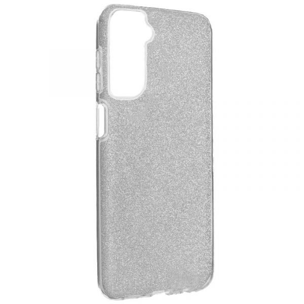 carcasa cool para samsung g990b galaxy s21 fe glitter plata 2