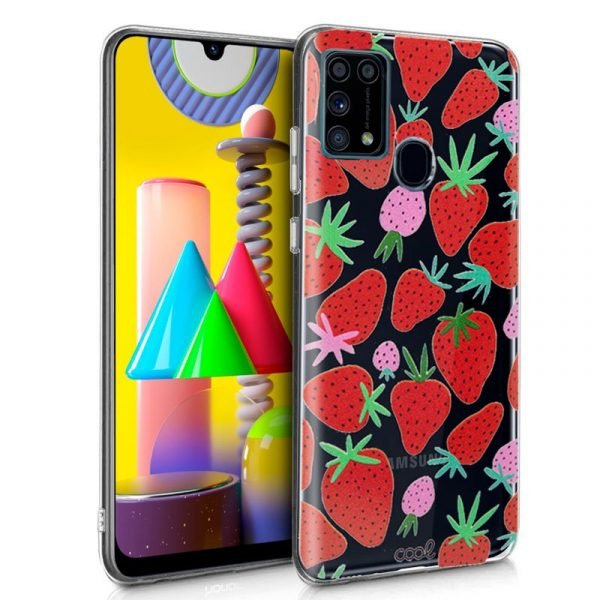 carcasa cool para samsung m315 galaxy m31 clear fresas