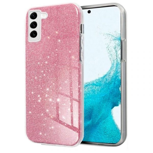 carcasa cool para samsung s901 galaxy s22 glitter rosa