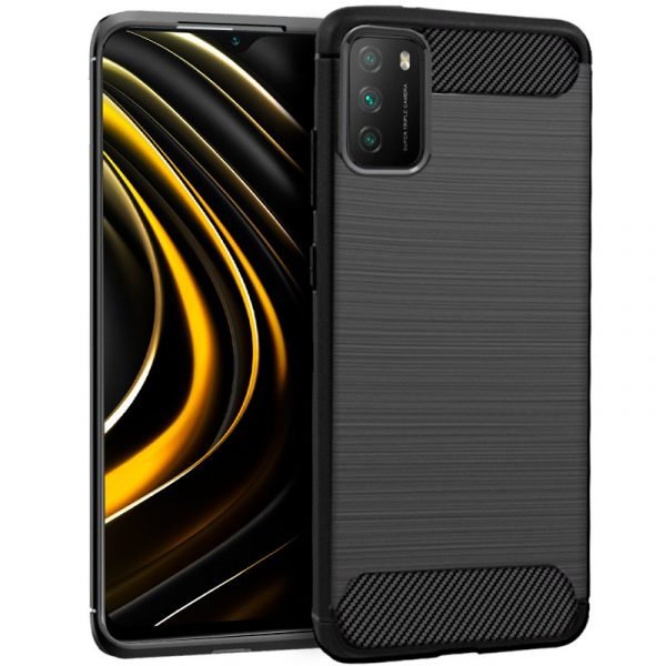 carcasa cool para xiaomi pocophone m3 redmi 9t carbon negro