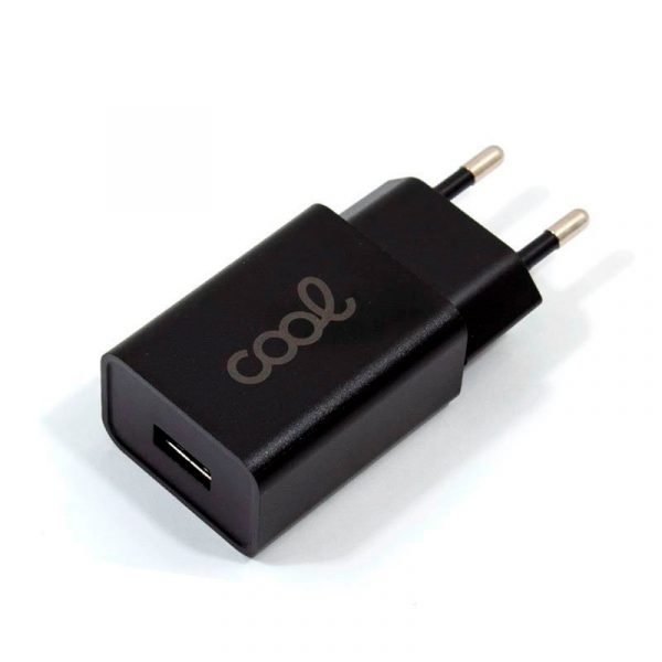 cargador red universal entrada 1 x usb cool 21 amperios negro