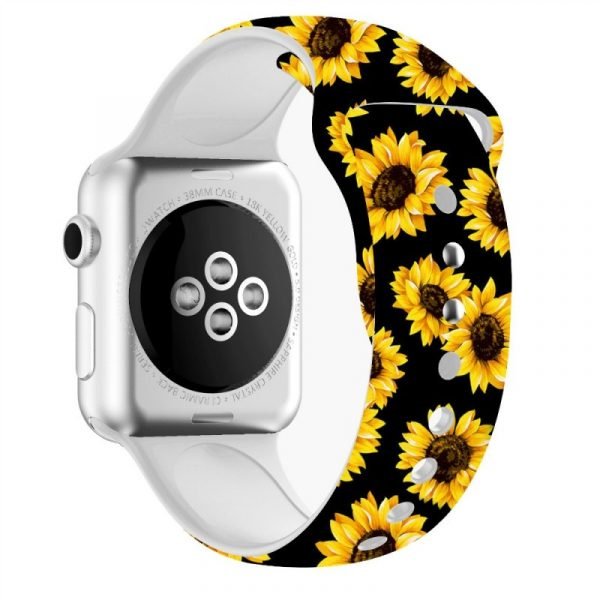 correa cool para apple watch series 1 2 3 4 5 6 7 se 38 40 41 mm estampado girasoles 1