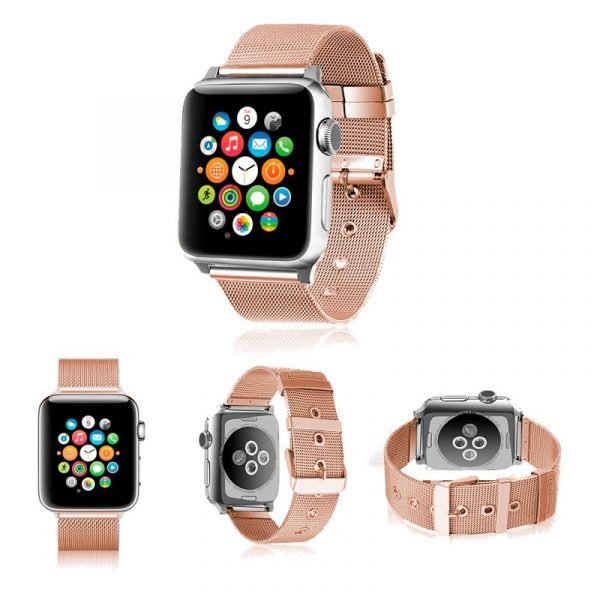 correa cool para apple watch series 1 2 3 4 5 6 7 se 42 44 45 mm metal rose gold 2
