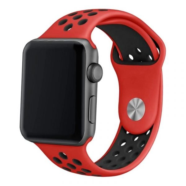 correa cool para apple watch series 1 2 3 4 5 6 7 se 42 44 45 mm sport rojo negro