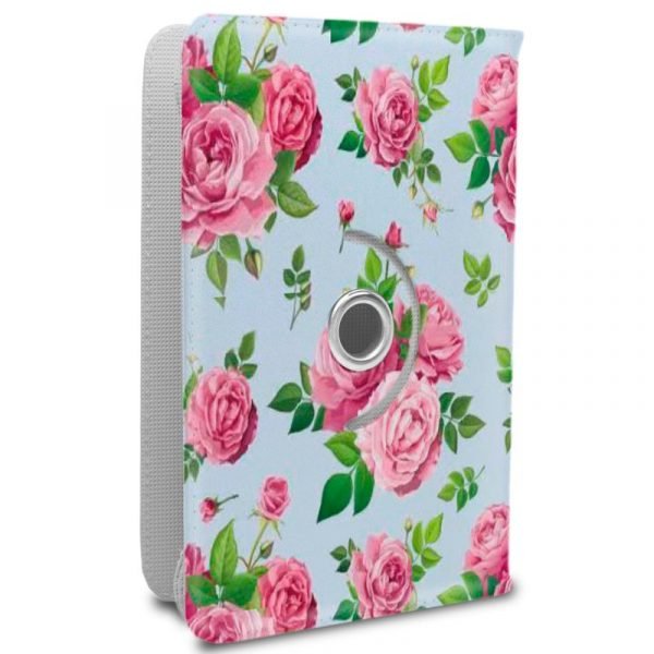 funda cool ebook tablet 97 103 pulg polipiel rosas giratoria panoramica 1