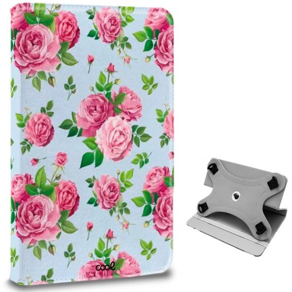 funda cool ebook tablet 97 103 pulg polipiel rosas giratoria panoramica