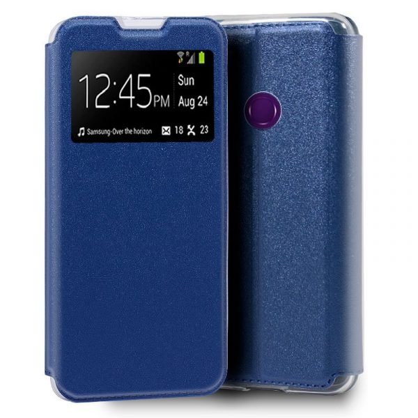 funda cool flip cover para huawei y6p liso azul