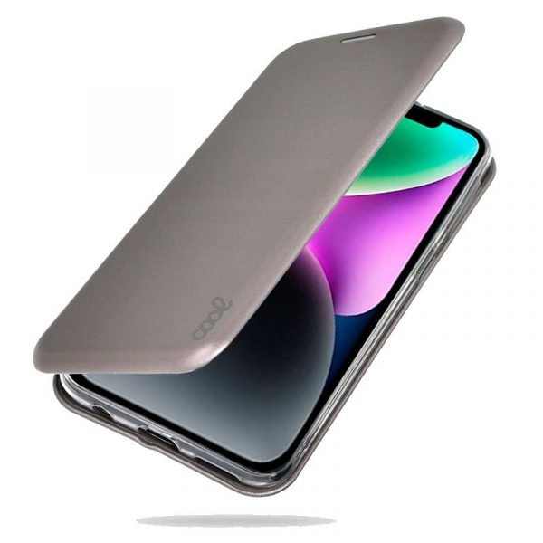 funda cool flip cover para iphone 14 elegance plata 1