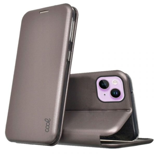 funda cool flip cover para iphone 14 elegance plata