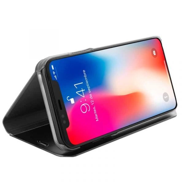 funda cool flip cover para iphone x iphone xs clear view negro 1