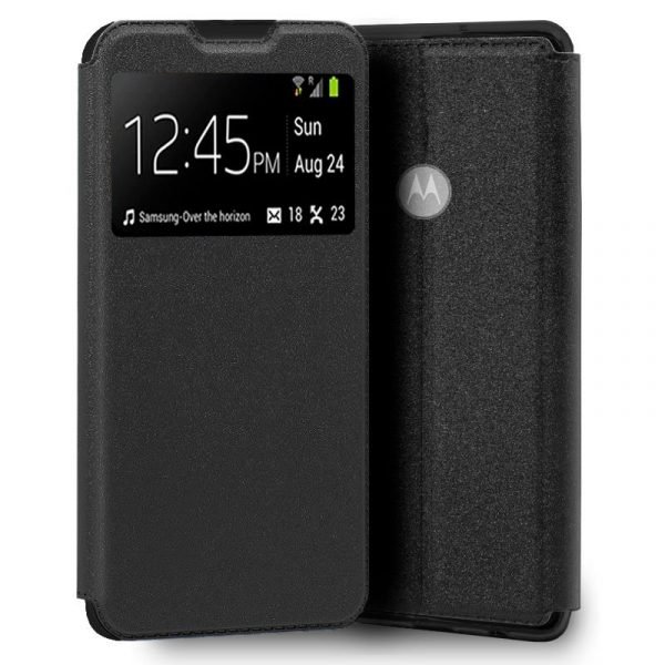 funda cool flip cover para motorola moto e20 e40 liso negro