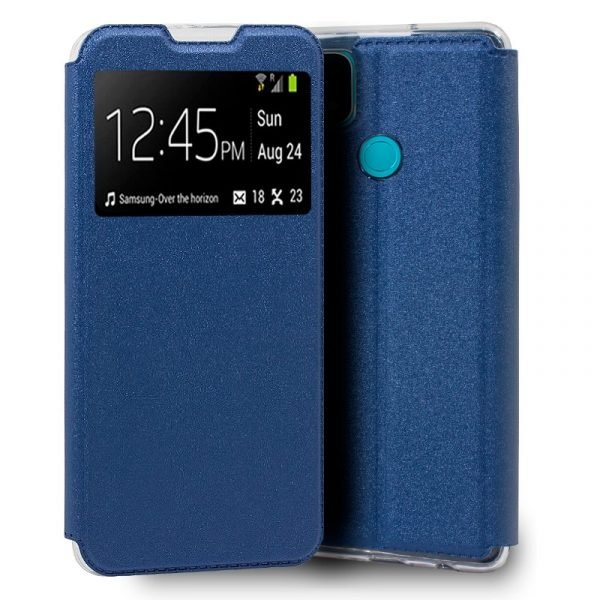 funda cool flip cover para oppo a15 a15s liso azul