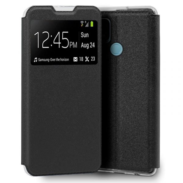 funda cool flip cover para oppo a15 a15s liso negro