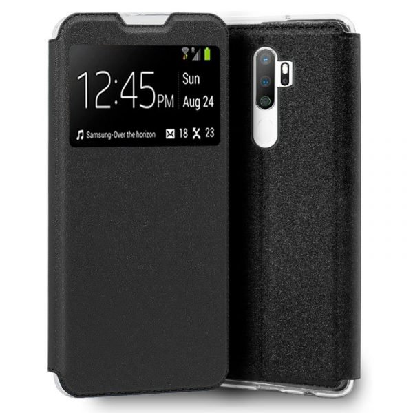 funda cool flip cover para oppo a5 2020 a9 2020 liso negro