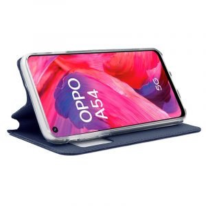 funda cool flip cover para oppo a54 5g a74 5g liso azul 1