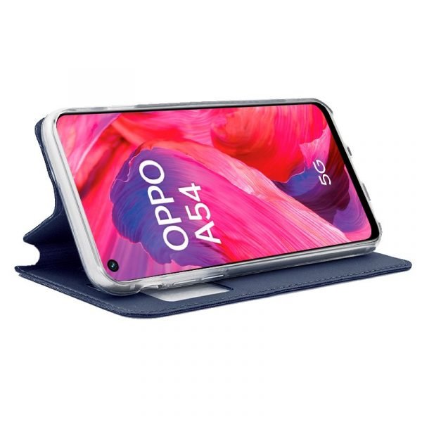 funda cool flip cover para oppo a54 5g a74 5g liso azul 1