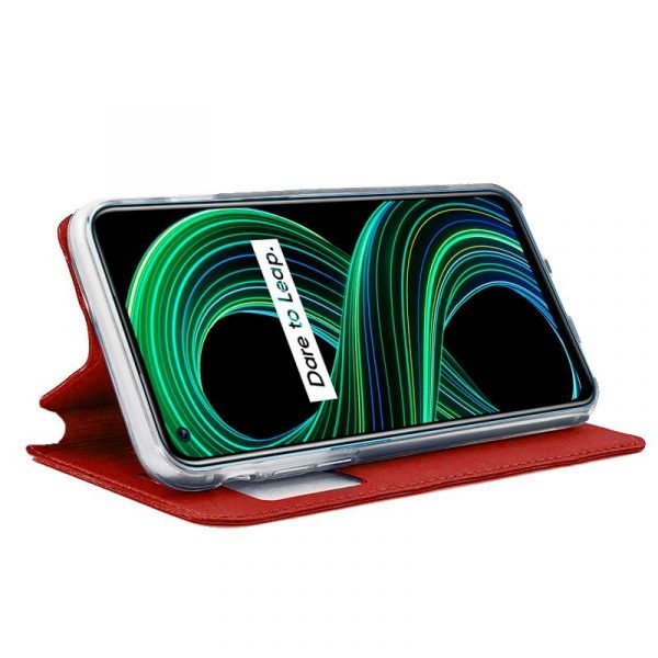 funda cool flip cover para realme 8 5g narzo 30 5g liso rojo