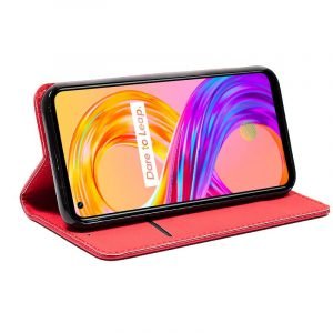 funda cool flip cover para realme 8 8 pro liso rojo 1