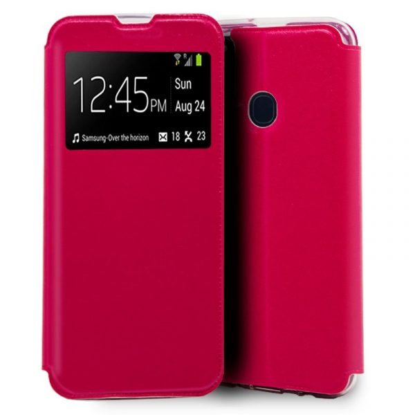 funda cool flip cover para samsung m215 galaxy m21 liso rosa