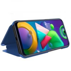 funda cool flip cover para samsung m215 galaxy m21 m31 clear view azul 1