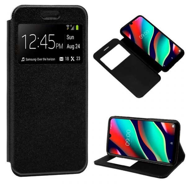 funda cool flip cover para wiko view 3 liso negro 1