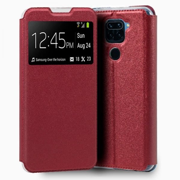 funda cool flip cover para xiaomi redmi note 9 liso rojo
