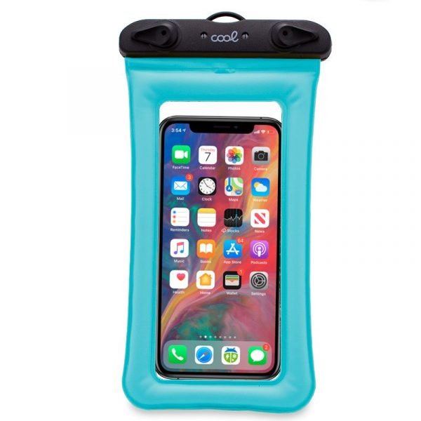 funda impermeable universal waterproof celeste