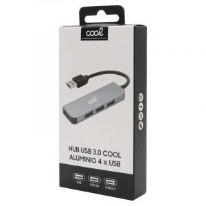 hub usb universal cool 4 puertos usb 20 30 aluminio gris 1