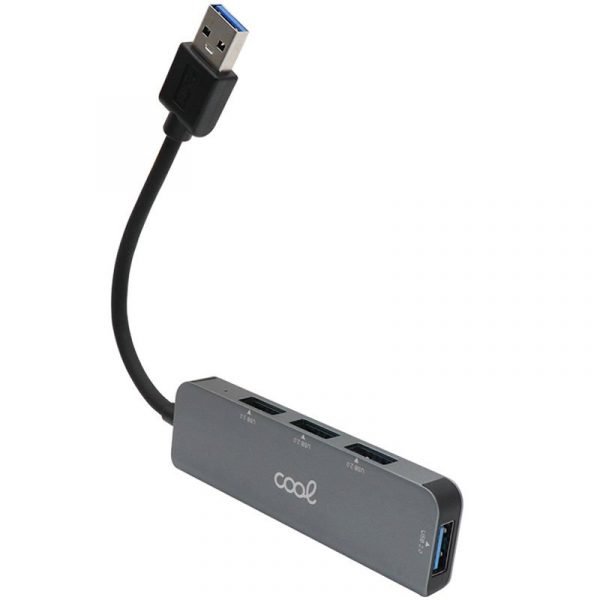 hub usb universal cool 4 puertos usb 20 30 aluminio gris 2