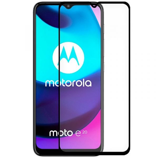 protector pantalla cristal templado cool para motorola moto e20 full 3d negro