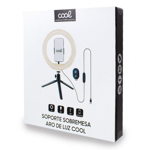 soporte sobremesa 50 cm aro de luz led cool mando bluetooth 1